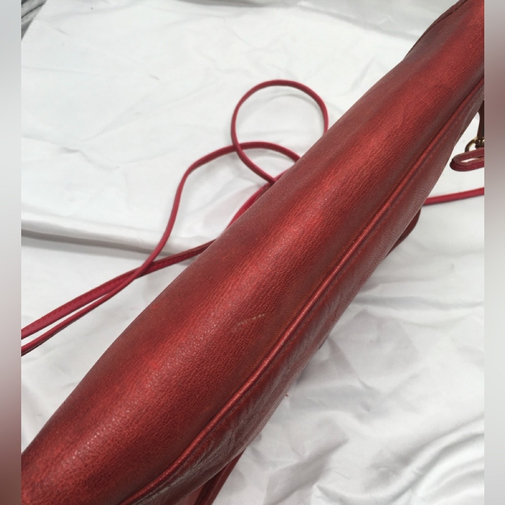 COACH Vintage Leather Flap TurnLock Messenger Shoulder Handbag Red NYC USA Small - Picture 8 of 16